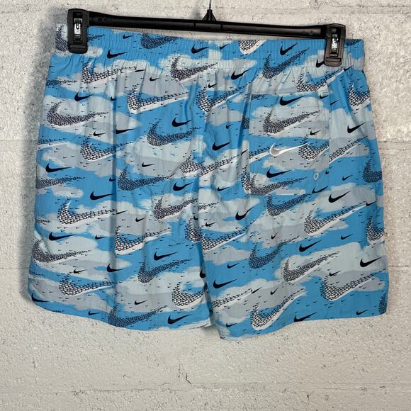 Nike Men's Flock Logo-Print 5" Swim Trunks - Aquarius Blue XXL (May run small) - Picture 4 of 7